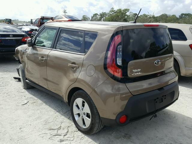 KNDJN2A2XG7261834 - 2016 KIA SOUL BROWN photo 3