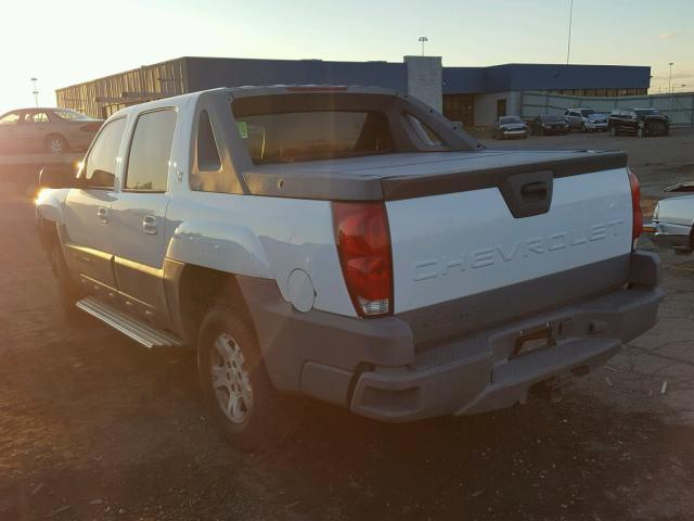 3GNEK13T72G155503 - 2002 CHEVROLET AVALANCHE WHITE photo 3