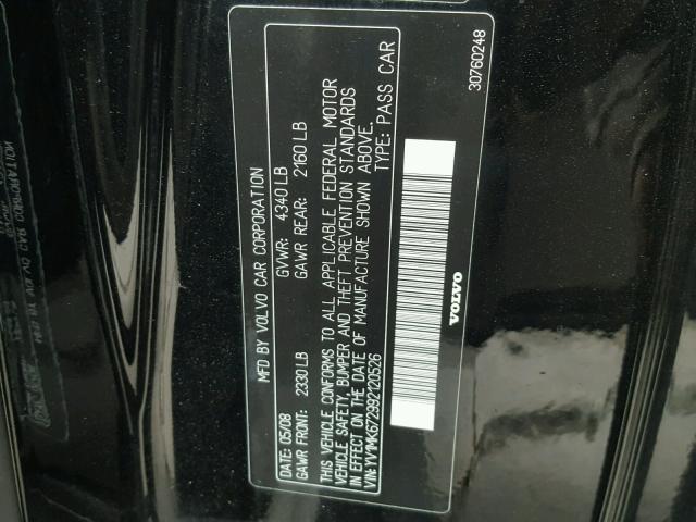 YV1MK672992120526 - 2009 VOLVO C30 T5 BLACK photo 10