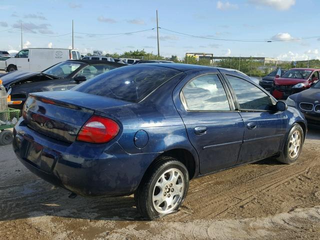 1B3ES56C83D128371 - 2003 DODGE NEON SXT BLUE photo 4