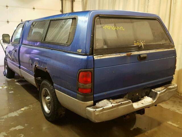 1B7HC16Y1SS297946 - 1995 DODGE RAM 1500 BLUE photo 3