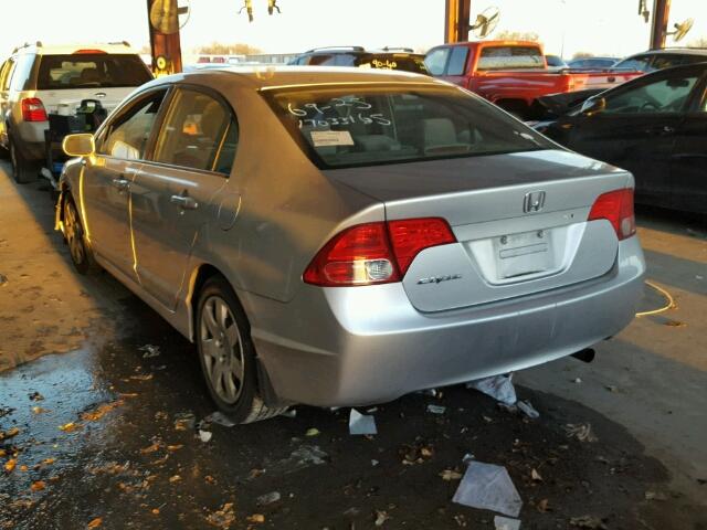 2HGFA16528H344292 - 2008 HONDA CIVIC LX SILVER photo 3