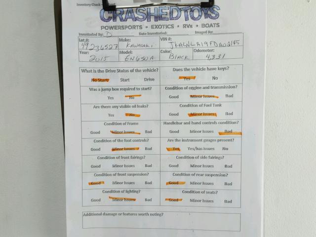 JKAENEA19FDA02145 - 2015 KAWASAKI EN650 A 黑色 照片 20