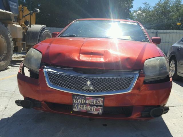 4A32B2FF1AE004263 - 2010 MITSUBISHI GALANT FE RED photo 9