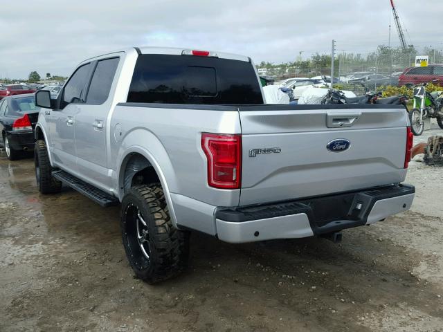 1FTEW1EG5HFC81463 - 2017 FORD F150 SUPER SILVER photo 3