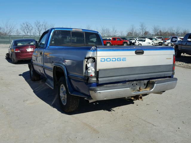 1B7HC16Y4VS285858 - 1997 DODGE RAM 1500 BLUE photo 3