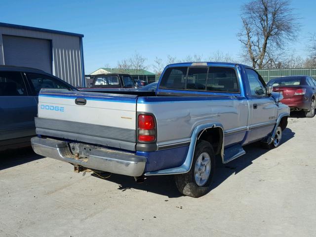 1B7HC16Y4VS285858 - 1997 DODGE RAM 1500 BLUE photo 4