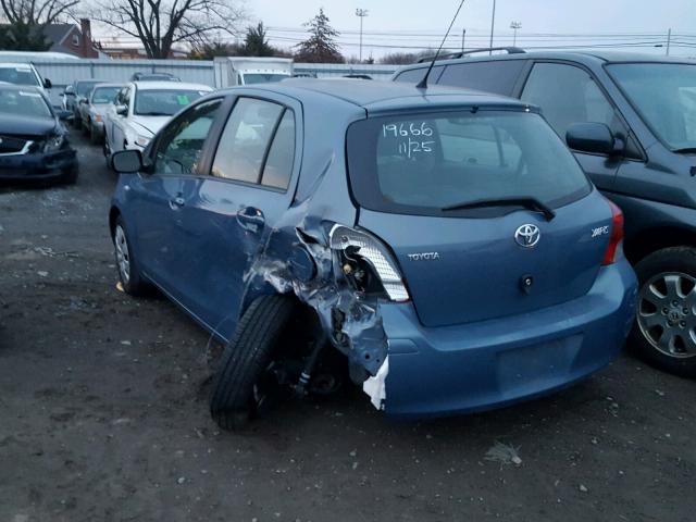 JTDKT903895237124 - 2009 TOYOTA YARIS BLUE photo 3