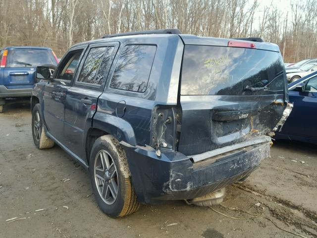 1J8FT28WX8D760746 - 2008 JEEP PATRIOT SP BLUE photo 3