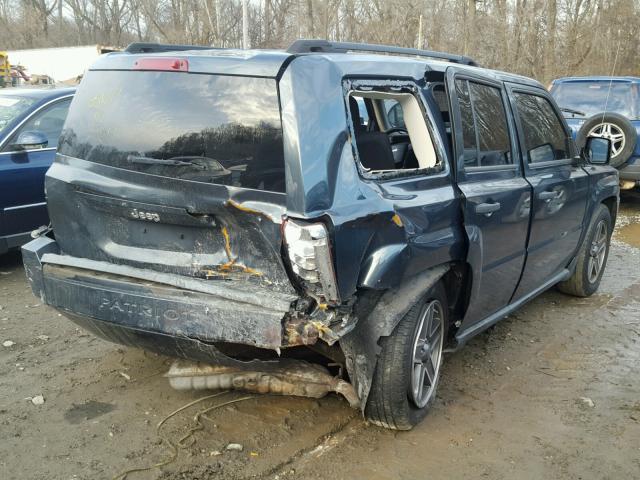 1J8FT28WX8D760746 - 2008 JEEP PATRIOT SP BLUE photo 4