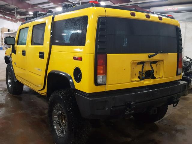 5GRGN23U03H104437 - 2003 HUMMER H2 YELLOW photo 3