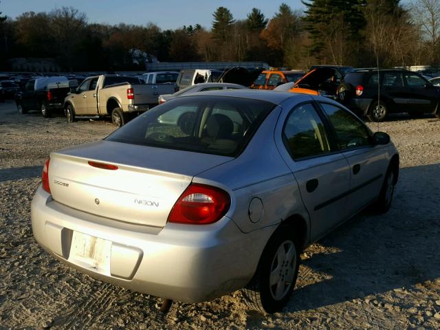 1B3ES26CX4D575171 - 2004 DODGE NEON BASE SILVER photo 4