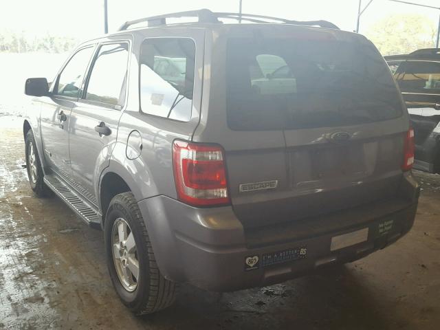 1FMCU03Z08KB28391 - 2008 FORD ESCAPE XLT GRAY photo 3