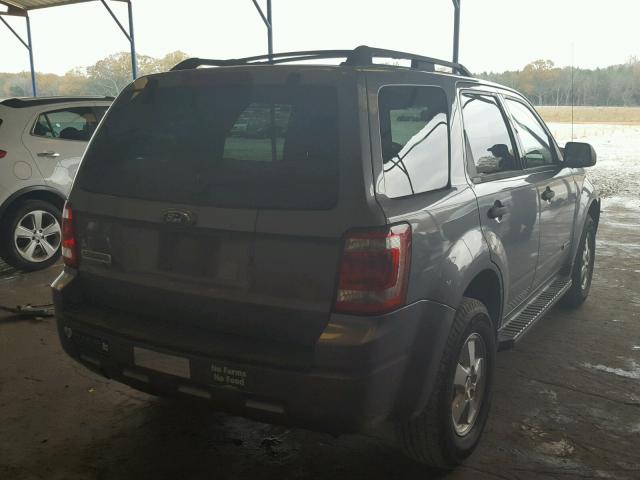 1FMCU03Z08KB28391 - 2008 FORD ESCAPE XLT GRAY photo 4