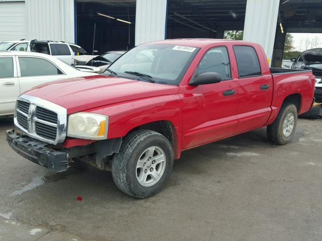 1D7HE48NX5S314090 - 2005 DODGE DAKOTA QUA RED photo 2