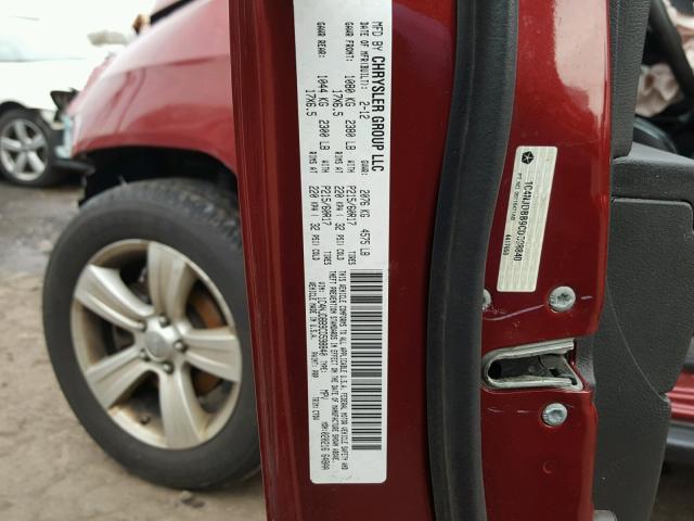 1C4NJDBB9CD598840 - 2012 JEEP COMPASS SP RED photo 10