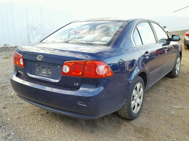 KNAGE123985210024 - 2008 KIA OPTIMA LX BLUE photo 4