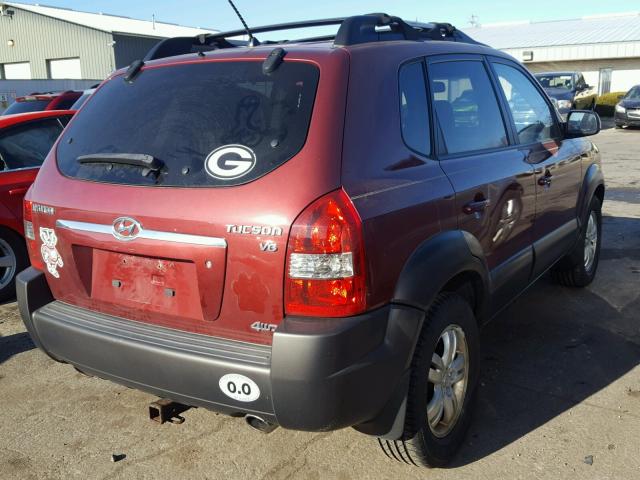 KM8JN72D76U269740 - 2006 HYUNDAI TUCSON GLS RED photo 4