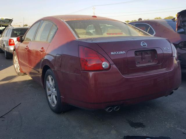 1N4BA41E46C830601 - 2006 NISSAN MAXIMA SE MAROON photo 3