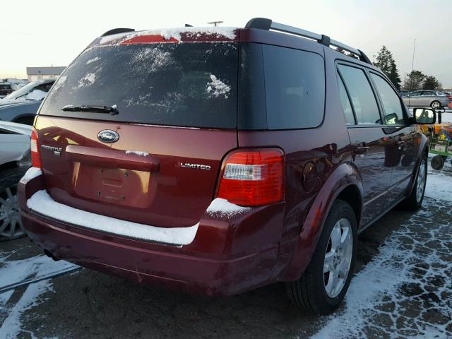 1FMDK06107GA40281 - 2007 FORD FREESTYLE RED photo 4
