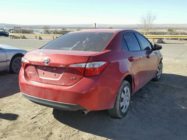 5YFBURHE0EP026368 - 2014 TOYOTA COROLLA L RED photo 4