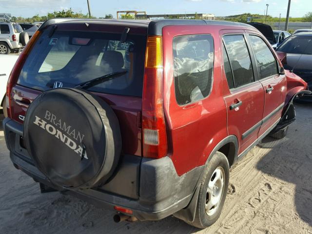 SHSRD68443U102261 - 2003 HONDA CR-V LX RED photo 4