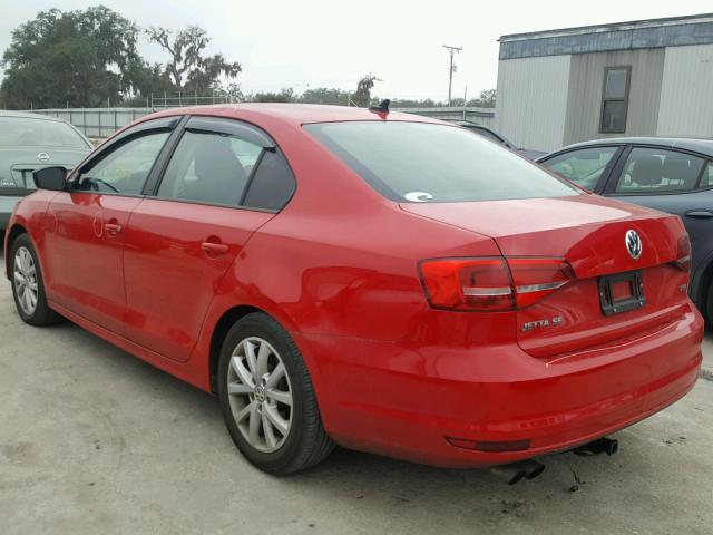 3VWD17AJ0FM295439 - 2015 VOLKSWAGEN JETTA SE RED photo 3