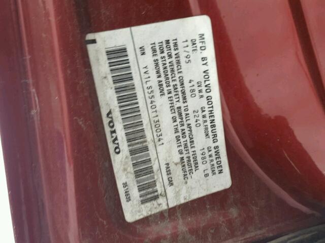 YV1LS5540T1300341 - 1996 VOLVO 850 BASE RED photo 10