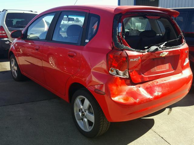 KL1TD66658B073064 - 2008 CHEVROLET AVEO BASE Czerwony zdjęcie 3