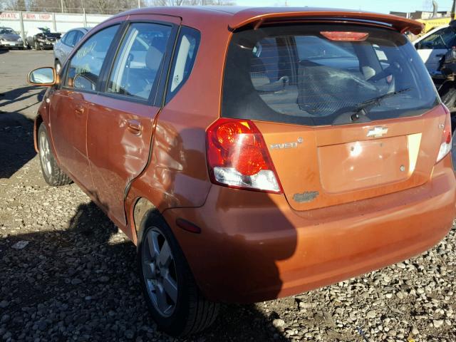 KL1TD66668B001516 - 2008 CHEVROLET AVEO BASE ORANGE photo 3