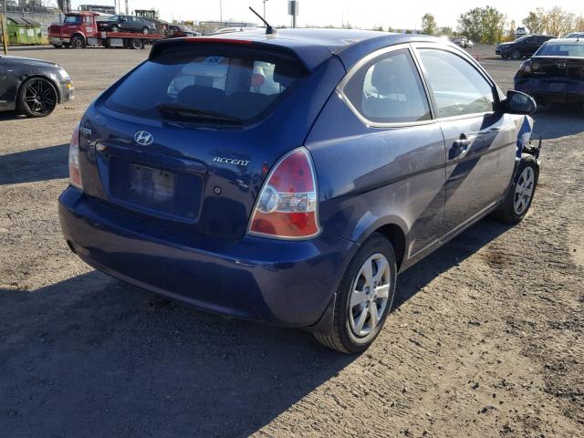 KMHCN35C18U087698 - 2008 HYUNDAI ACCENT BAS BLUE photo 4