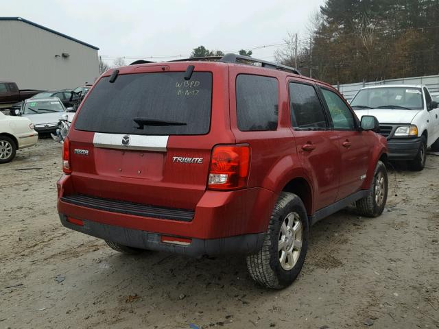 4F2CZ92Z68KM24236 - 2008 MAZDA TRIBUTE I RED photo 4