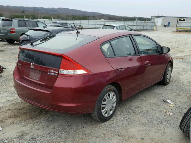 JHMZE2H59AS040389 - 2010 HONDA INSIGHT LX BURGUNDY photo 4