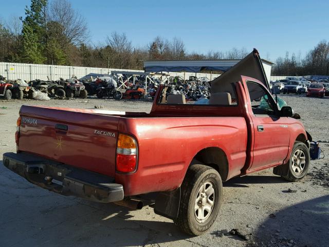 5TENL42N84Z391918 - 2004 TOYOTA TACOMA RED photo 4