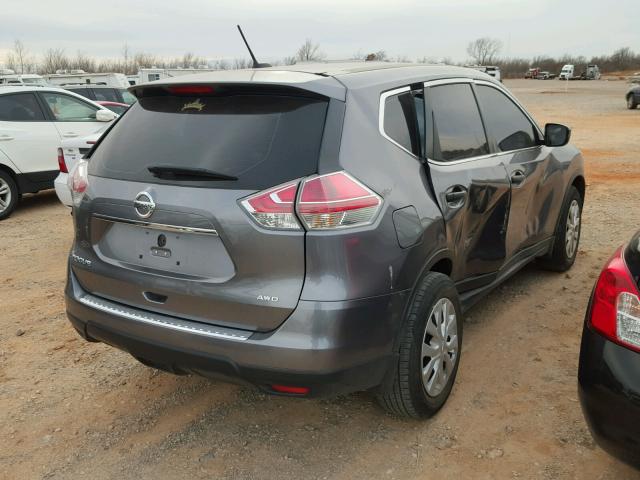 KNMAT2MVXGP661078 - 2016 NISSAN ROGUE S GRAY photo 4