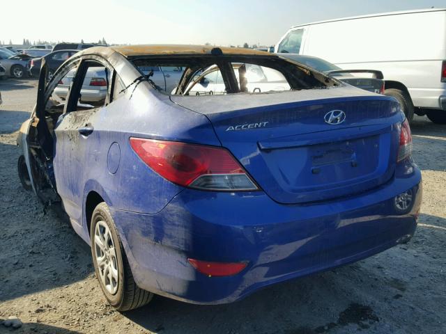 KMHCT4AE4EU597641 - 2014 HYUNDAI ACCENT GLS BURN photo 3