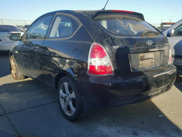 KMHCN36C17U017406 - 2007 HYUNDAI ACCENT SE BLACK photo 3