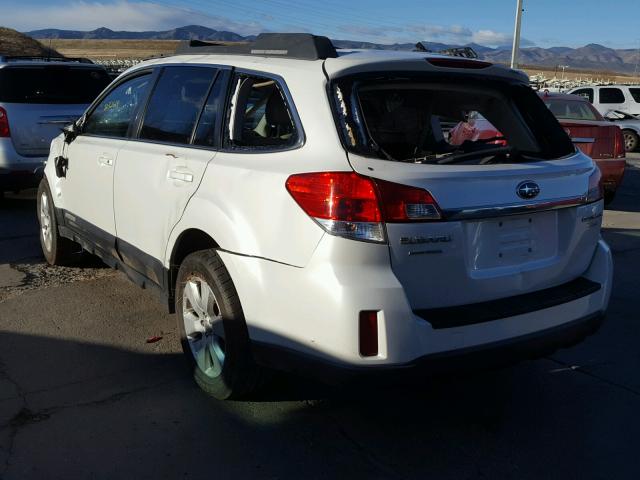 4S4BRBCC5A3341292 - 2010 SUBARU OUTBACK 2. WHITE photo 3