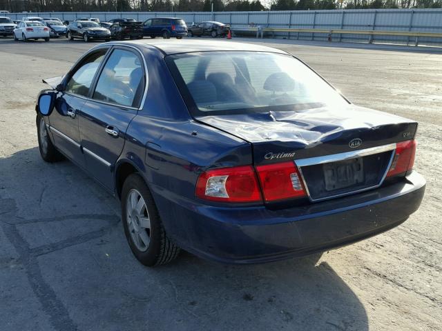 KNAGD128535227989 - 2003 KIA OPTIMA LX BLUE photo 3