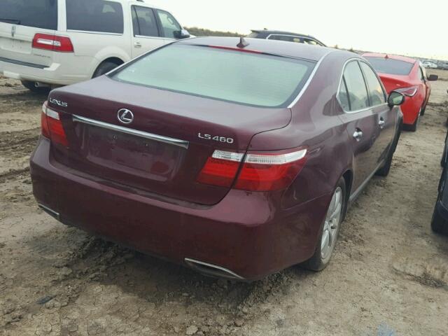 JTHBL46F375038918 - 2007 LEXUS LS 460 BURGUNDY photo 4