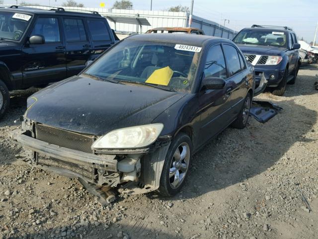 2HGES16504H542954 - 2004 HONDA CIVIC LX BLACK photo 2