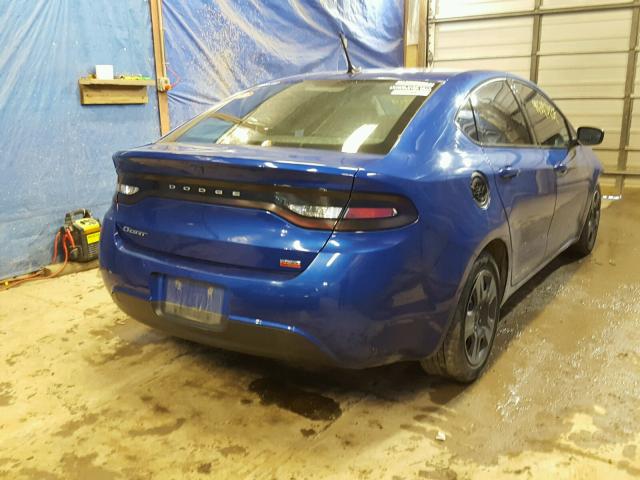 1C3CDFAH8DD240683 - 2013 DODGE DART SE BLUE photo 4