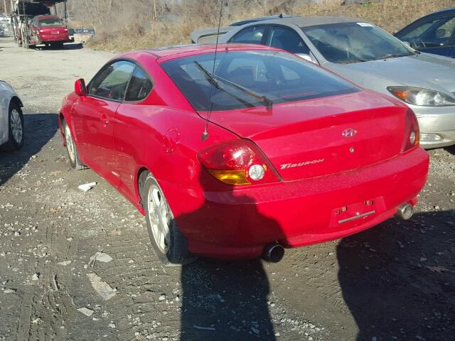 KMHHM65D43U041861 - 2003 HYUNDAI TIBURON RED photo 3