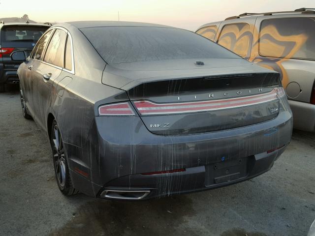 3LN6L2LU8FR615752 - 2015 LINCOLN MKZ HYBRID CHARCOAL photo 3