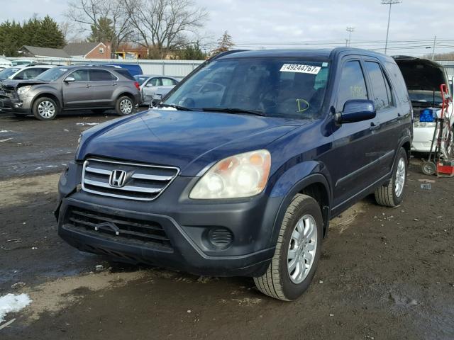 SHSRD78855U327963 - 2005 HONDA CR-V EX BLUE photo 2