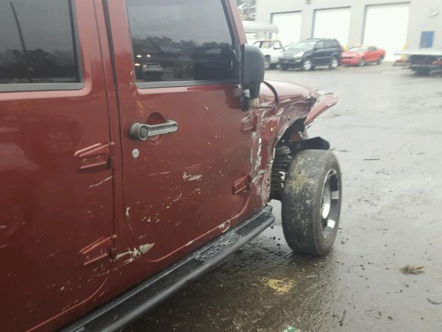 1J4GA39138L568790 - 2008 JEEP WRANGLER U MAROON photo 10