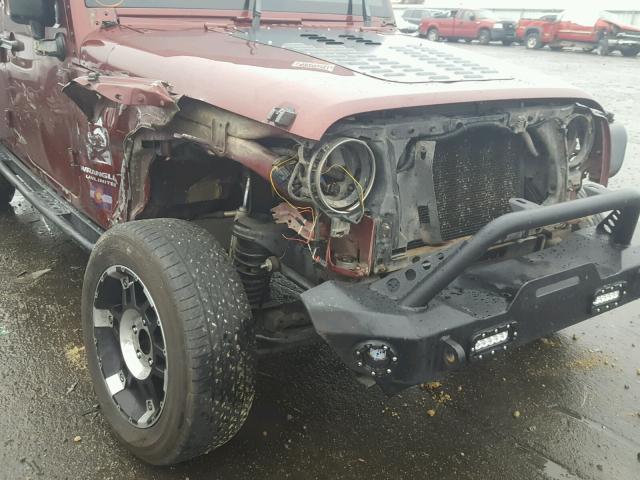 1J4GA39138L568790 - 2008 JEEP WRANGLER U MAROON photo 9