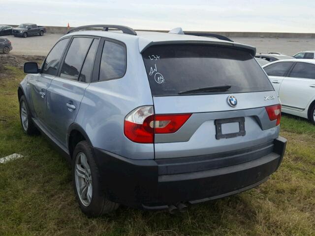 WBXPA93425WD21658 - 2005 BMW X3 3.0I BLUE photo 3