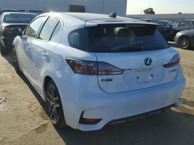 JTHKD5BH9G2262299 - 2016 LEXUS CT 200 WHITE photo 3