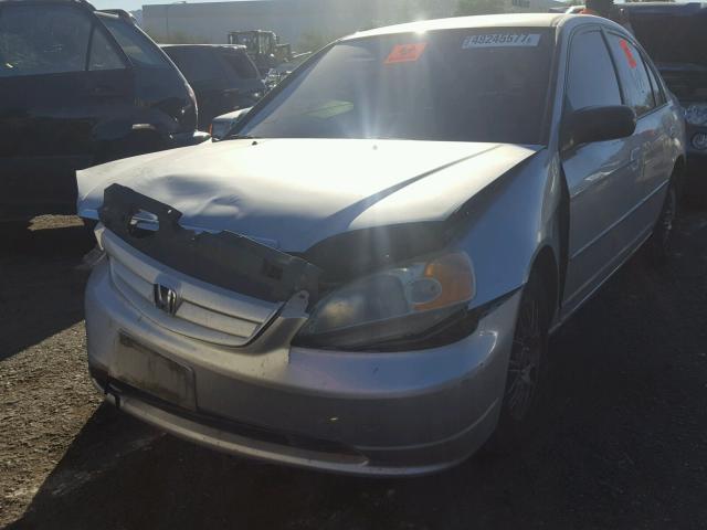 2HGES15533H507762 - 2003 HONDA CIVIC LX SILVER photo 2